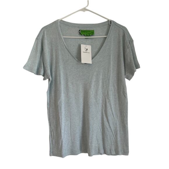NWT Free People Sandrine Rose V-Neck T-Shirt – Light Blue/Gray – Women’s Small - Picture 1 of 6